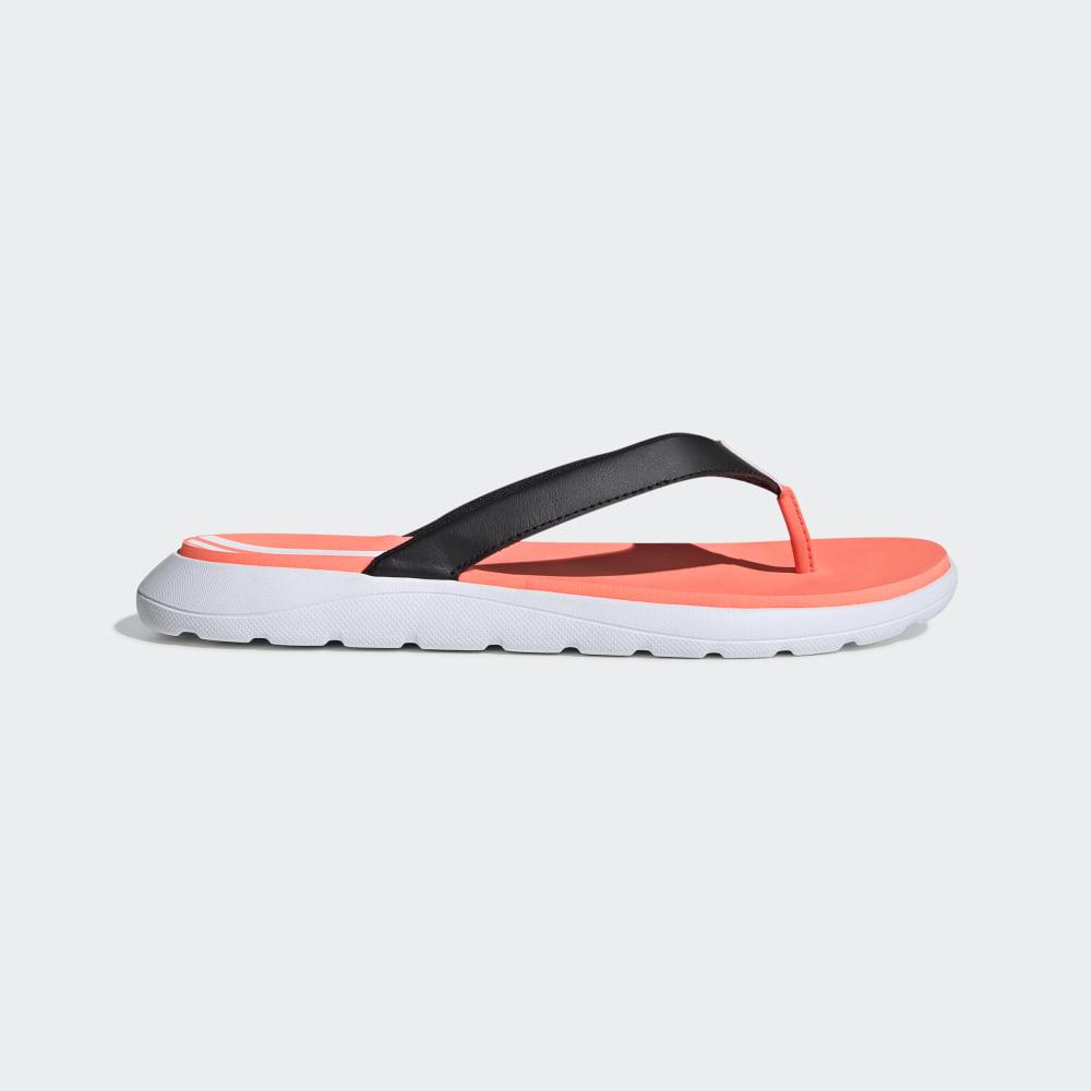 Adidas Women's Comfort Flip Flops Black/White/Coral Ireland EG2064